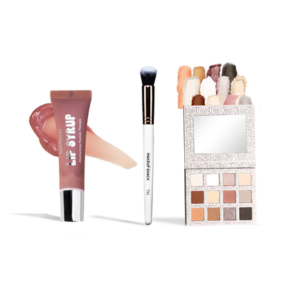 Build your own beauty bundle with lip syrup, makeup brush, and eyeshadow palette by Fast Bundle