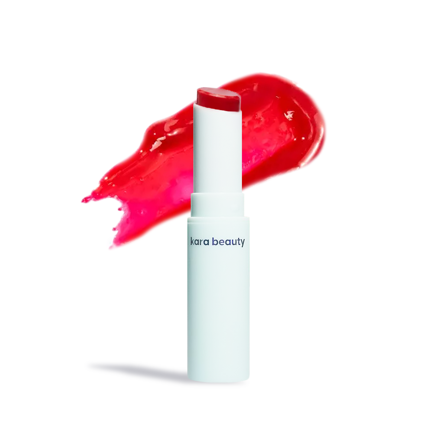 Kara Beauty strawberry gloss stick glossy red tint with moisturizing finish in travel friendly tube