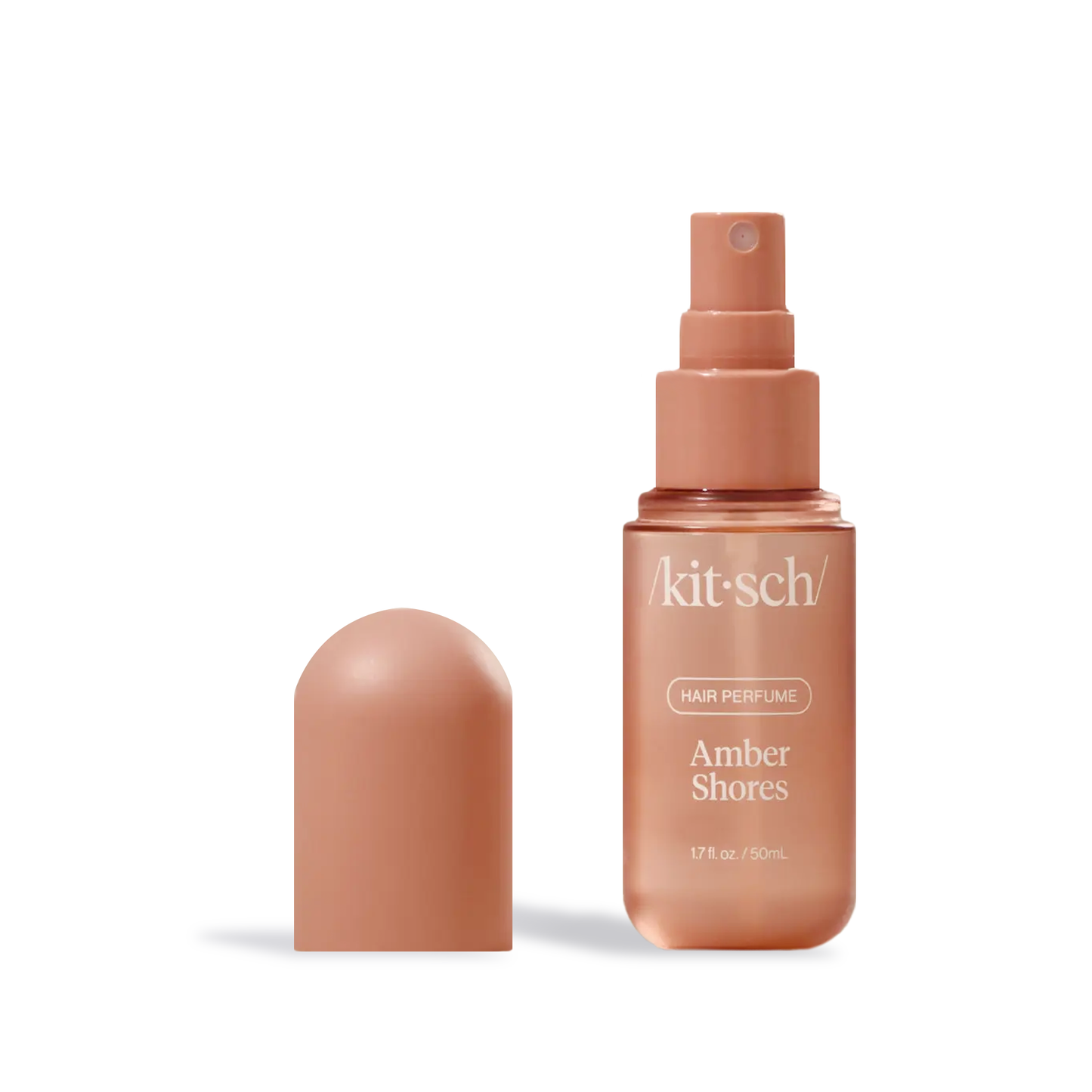 Innovate the Label amber hair perfume spray bottle with removable cap in amber color for hair fragrance