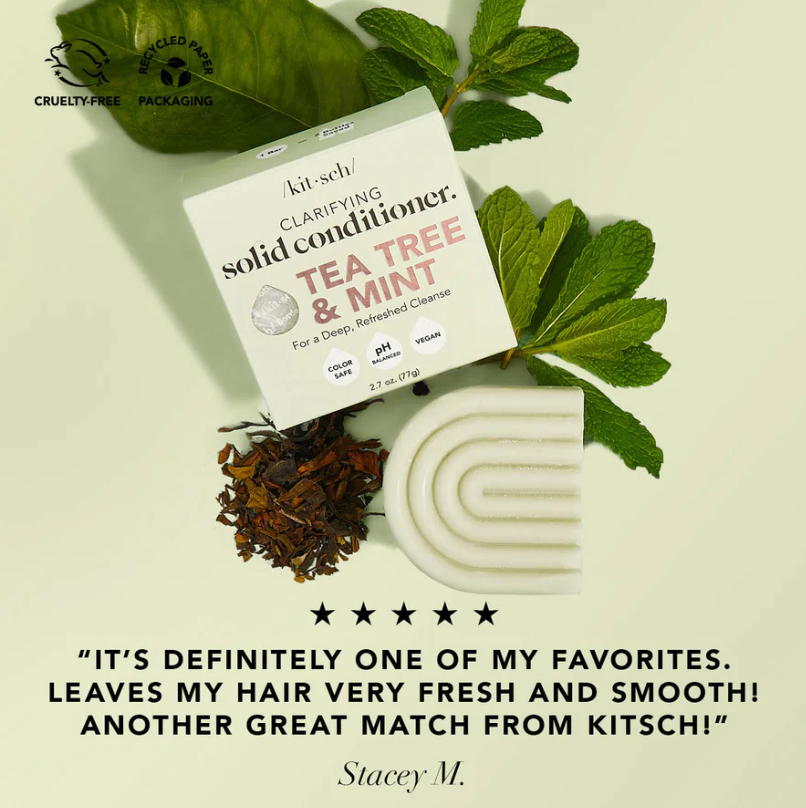 Innovate the Label tea tree and mint clarifying solid conditioner with mint leaves and tea anti dandruff conditioner bar