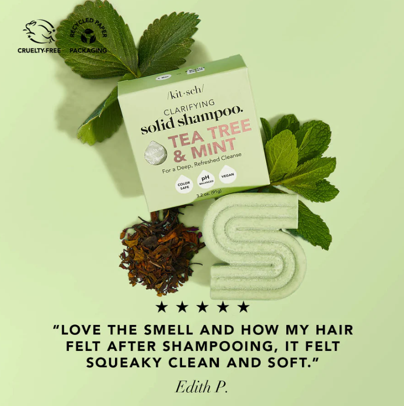 Innovate the Label anti dandruff shampoo bar with tea tree and mint for clarifying and refreshing hair