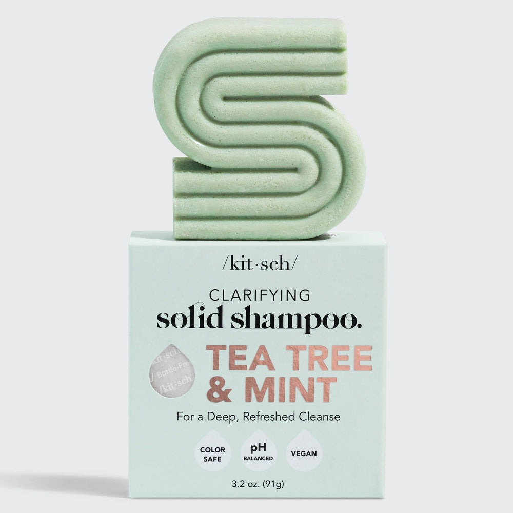 Innovate the Label tea tree and mint anti dandruff shampoo bar with clarifying solid shampoo in green