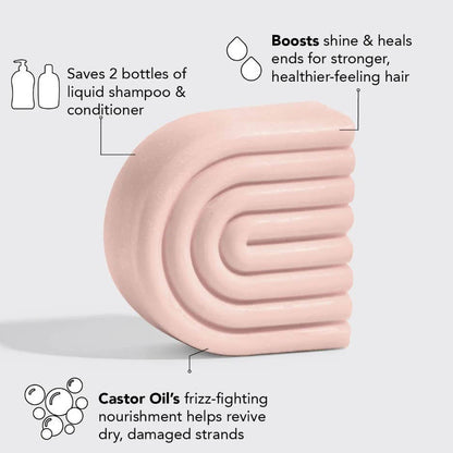 Innovate the Label castor oil conditioner bar designed to save shampoo bottles and revive dry damaged hair