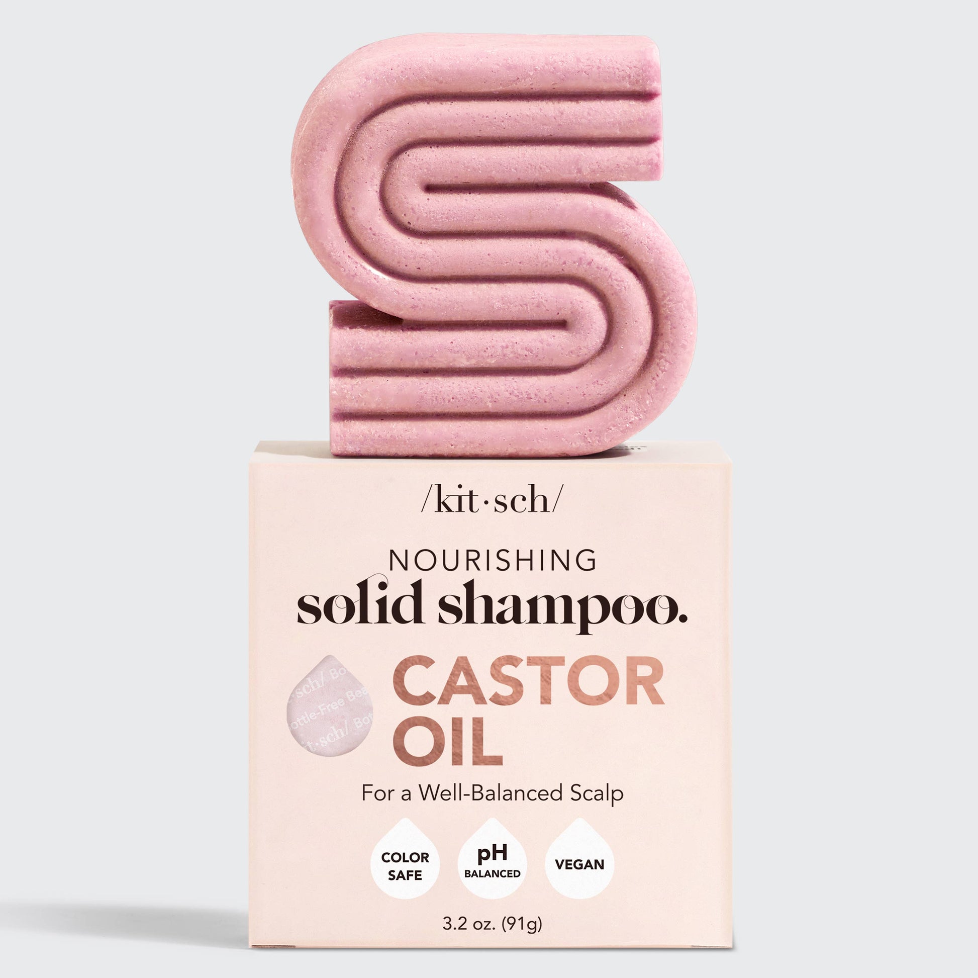 Innovate the Label castor oil shampoo bar solid shampoo for a well-balanced scalp in pink color
