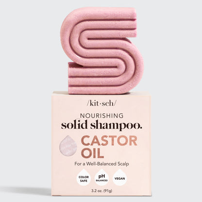 Innovate the Label castor oil shampoo bar solid shampoo for a well-balanced scalp in pink color