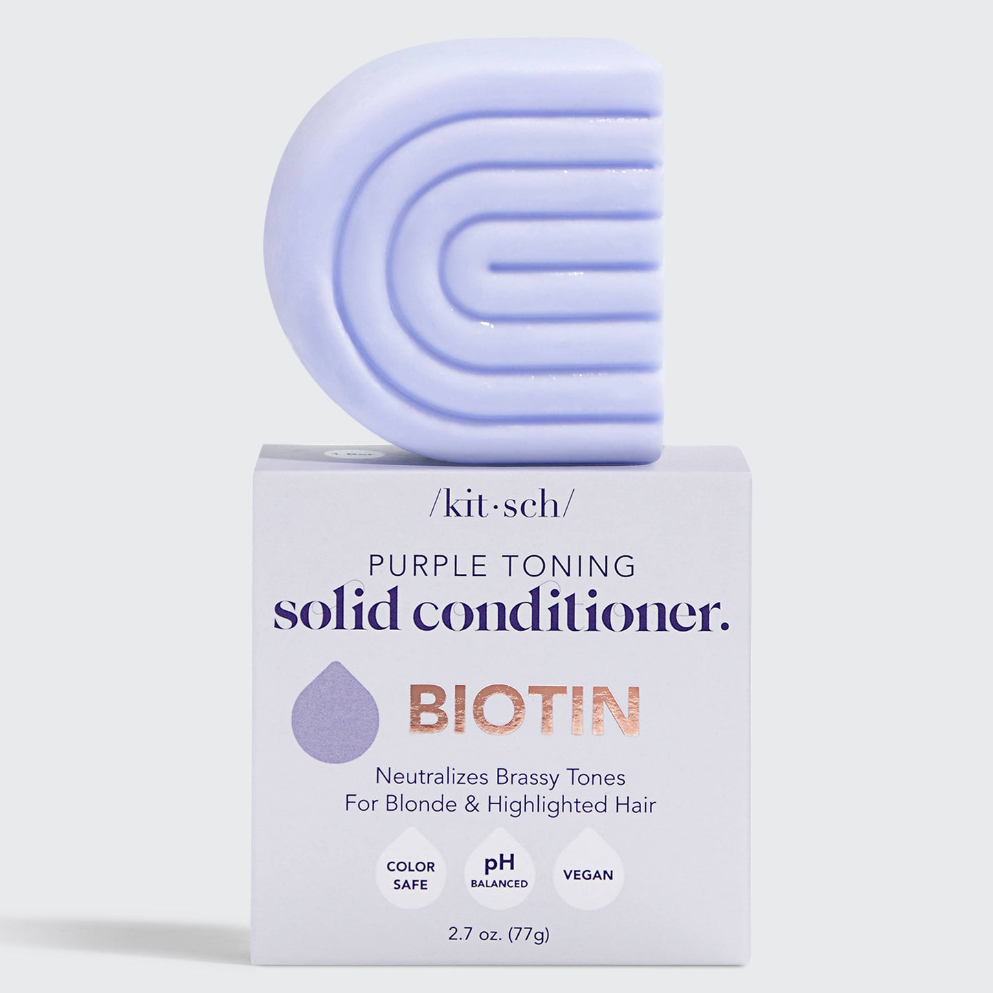 Innovate the Label purple toning conditioner bar with biotin for neutralizing brassy tones in blonde hair