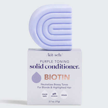 Innovate the Label purple toning conditioner bar with biotin for neutralizing brassy tones in blonde hair