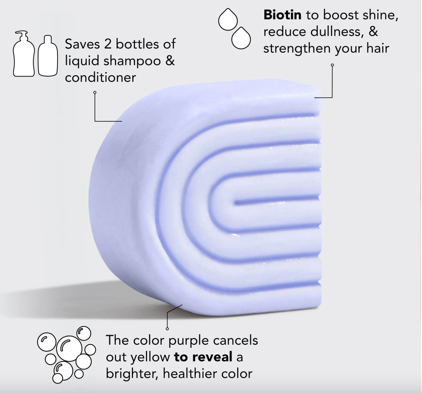 Innovate the Label purple toning conditioner bar with biotin for shine and yellow cancellation in hair