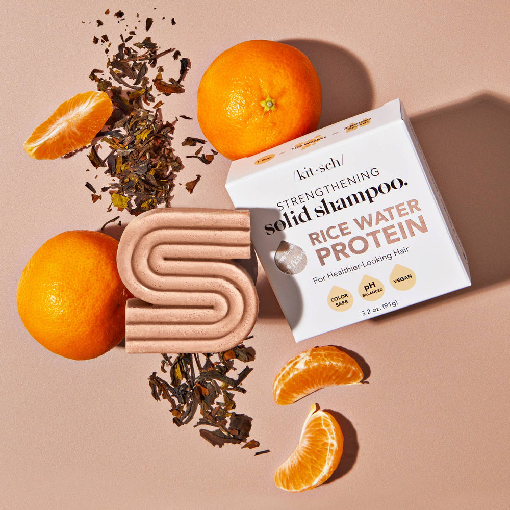 Innovate the Label rice water shampoo bar solid strengthening shampoo with oranges and tea leaves