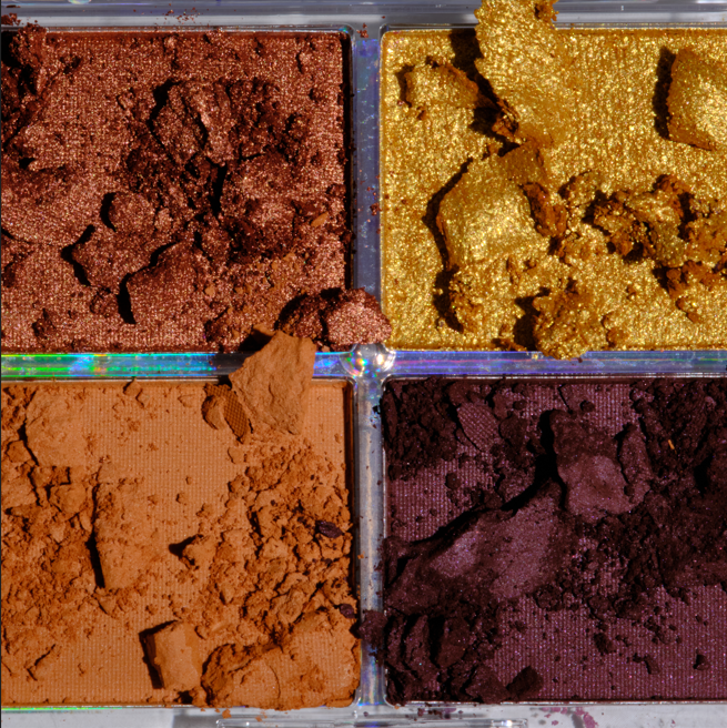 Luna Magic Desert Heat Eyeshadow Quad with shimmery gold and rich matte brown shades