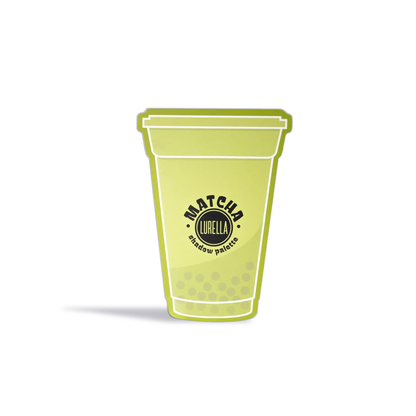 Innovate the Label Lurella Matcha Palette eyeshadow compact shaped like a green cup