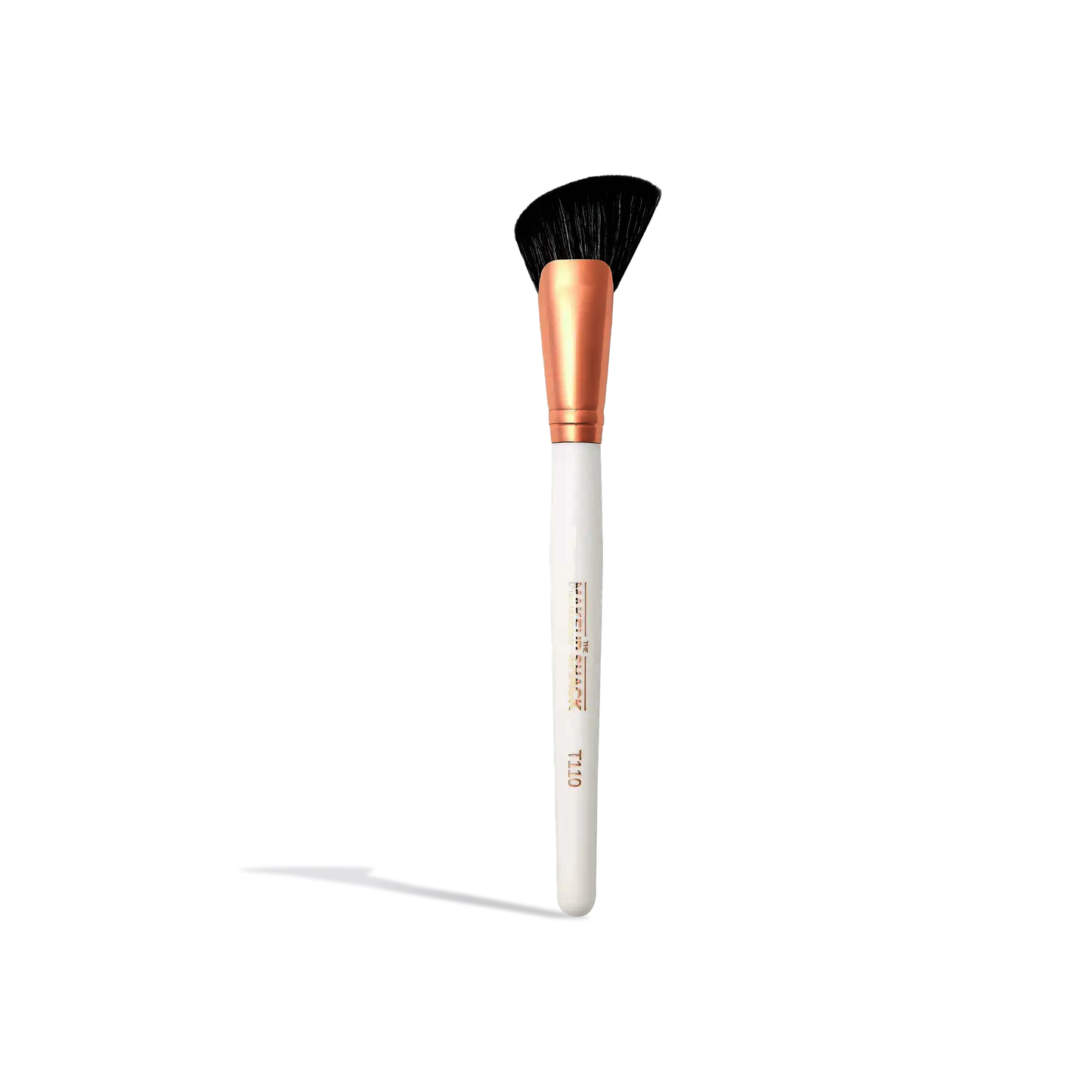Innovate the Label angled brush from essential face brush set with white handle and copper ferrule