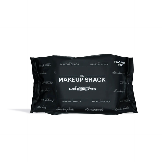 Innovate the Label Makeup Shack fragrance free makeup remover wipes pack with 25 pre-moistened facial cleansing wipes
