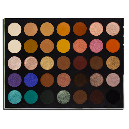 The Makeup Shack ocean breeze eyeshadow palette with 35 vibrant matte and shimmer shades