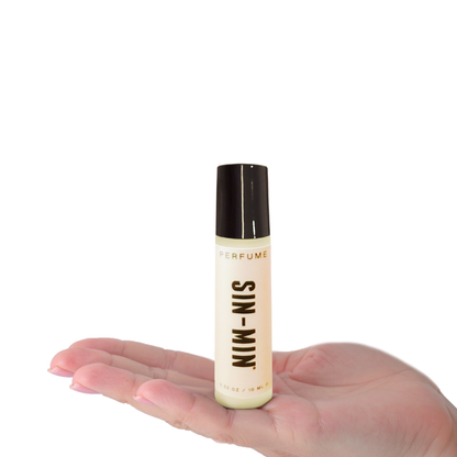Roll-On Perfume Oil 10ml in signature SIN-MIN scent cinnamon oil and organic vanilla