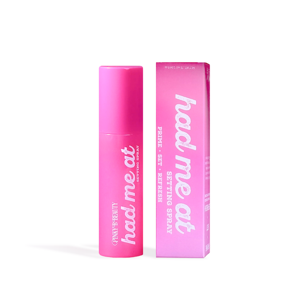 Innovate the Label had me at long-lasting makeup setting spray in a pink bottle and box for all-day wear