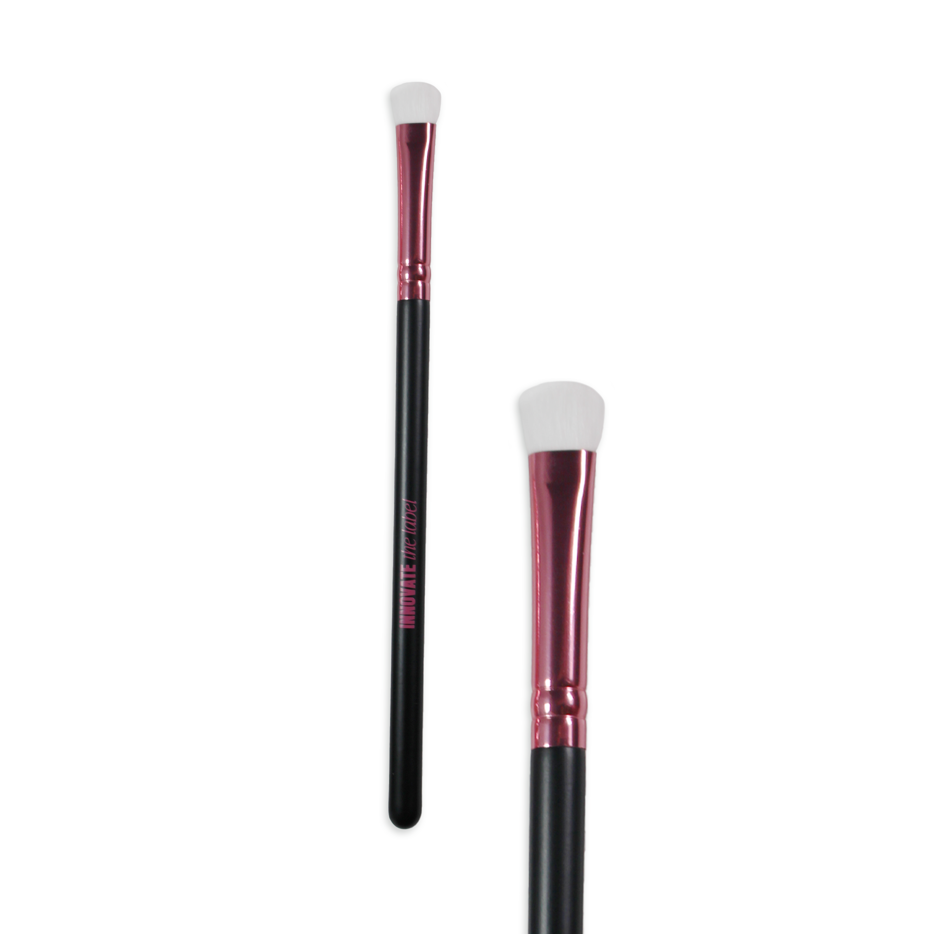 Innovate the Label professional eye makeup brush with black handle and soft white bristles