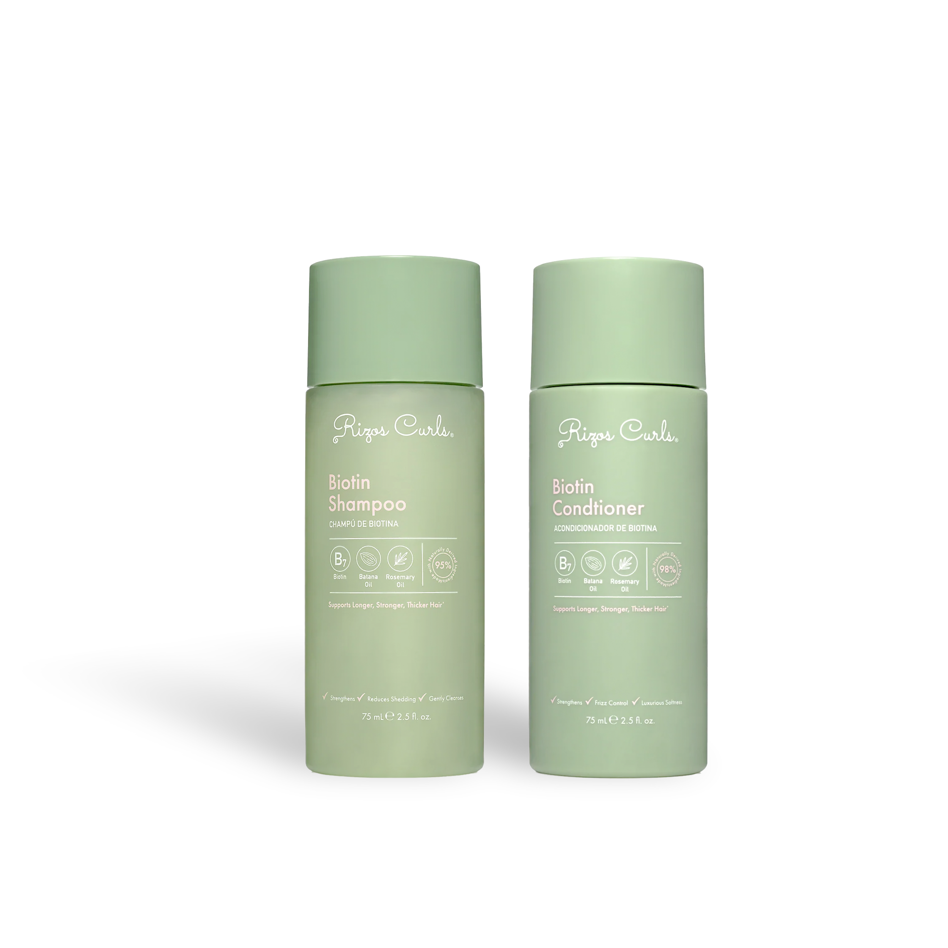Rizos Curls Biotin shampoo and conditioner set for healthy, vibrant hair care