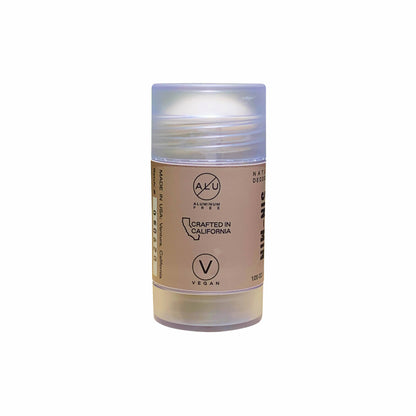 SIN-MIN natural travel size deodorant stick with vegan and aluminum free label
