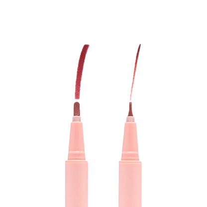 Innovate the Label rosewood lip marker dual tip pens with color swatches showing deep rosy brown shade