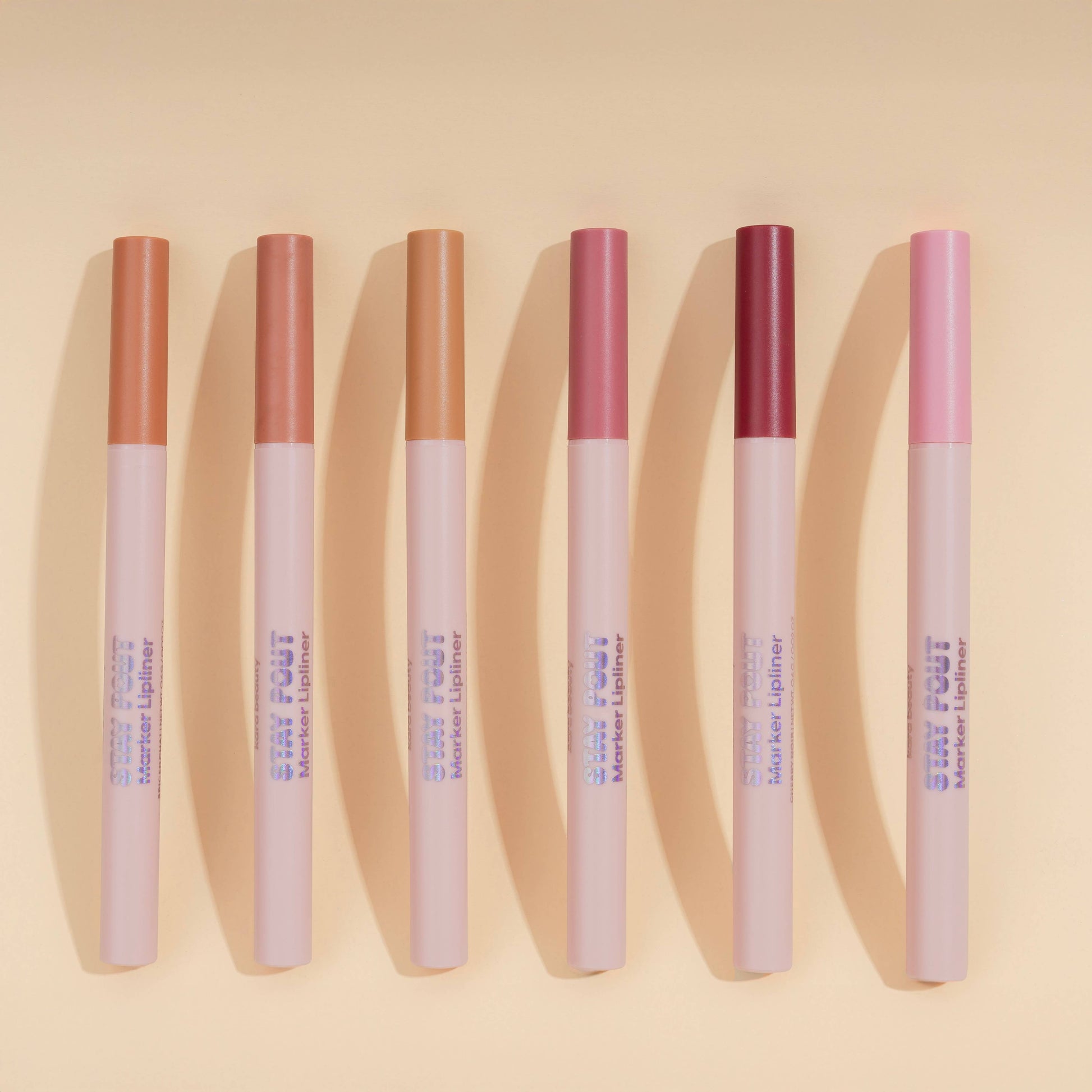 Innovate the Label rosewood lip marker set of six creamy lip liners in neutral to mauve shades